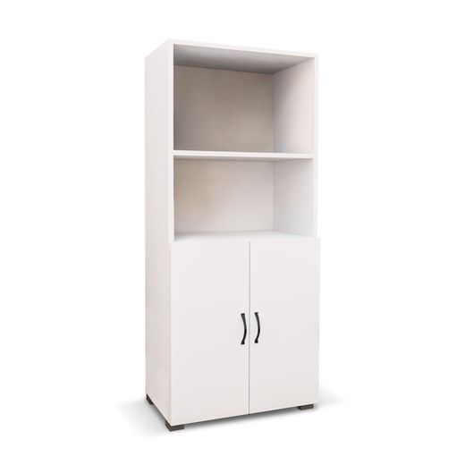 Armário com 2 portas, 60 x 32 x 143 cm, de madeira MDF branca | Coleção Atenas