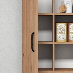 Armadio a 1 porta, 60 x 32 x 128 cm, in legno MDF naturale | Collezione Larisa