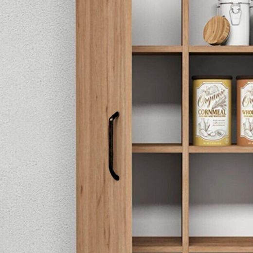 Armadio a 1 porta, 60 x 32 x 128 cm, in legno MDF naturale | Collezione Larisa