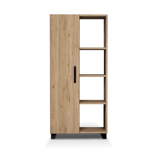 Armário de 1 porta, 60 x 32 x 128 cm, em madeira MDF natural | Coleção Larisa