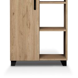 Armário de 1 porta, 60 x 32 x 128 cm, em madeira MDF natural | Coleção Larisa