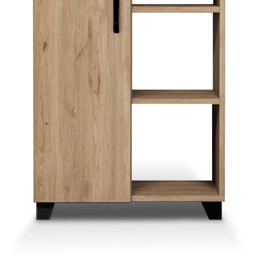Armário de 1 porta, 60 x 32 x 128 cm, em madeira MDF natural | Coleção Larisa