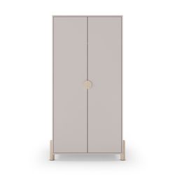 Armario de 2 puertas, 92,8 x 45 x 180 cm, de madera en color crema | Colección Enola