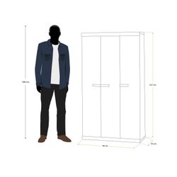Armario de Jardín Gardiun Tavira 94x39x167 cm en PVC - 3 Puertas, 3 Baldas Regulables, Escobero, Ideal para Interior y Exterior