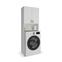 Armario Multiusos CATTERHOUSE Atenas 182, 65x32x182 cm, en MDF y Melamina – Mueble Alto para Lavadora, Diseño Moderno y Funcional