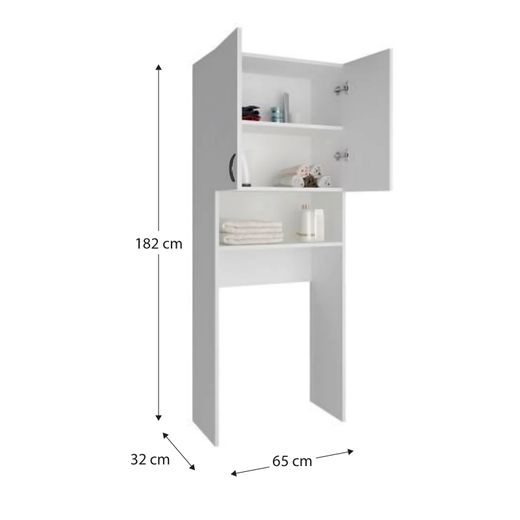 Armario Multiusos CATTERHOUSE Atenas 182, 65x32x182 cm, en MDF y Melamina – Mueble Alto para Lavadora, Diseño Moderno y Funcional