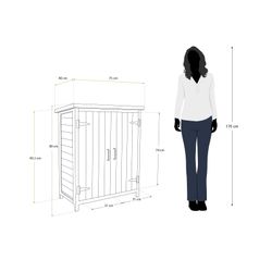 Armario Multiusos para Jardín Gardiun Abby 40x75x90 cm en Madera con 2 Capas de Pintura Impermeable, Patas y Suelo Incluidos – Almacenamiento Exterior Resistente y Duradero
