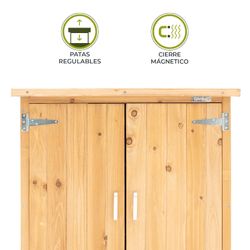 Armario Multiusos para Jardín Gardiun Abby 40x75x90 cm en Madera con 2 Capas de Pintura Impermeable, Patas y Suelo Incluidos – Almacenamiento Exterior Resistente y Duradero
