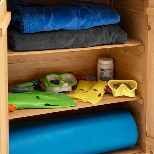 Armario Multiusos para Jardín Gardiun Abby 40x75x90 cm en Madera con 2 Capas de Pintura Impermeable, Patas y Suelo Incluidos – Almacenamiento Exterior Resistente y Duradero
