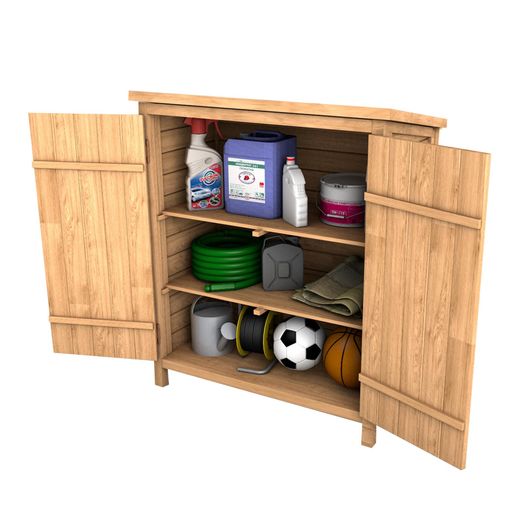 Armario Multiusos para Jardín Gardiun Abby 40x75x90 cm en Madera con 2 Capas de Pintura Impermeable, Patas y Suelo Incluidos – Almacenamiento Exterior Resistente y Duradero