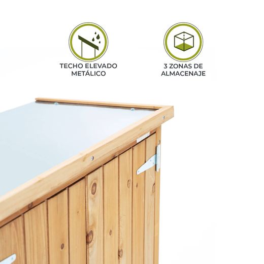 Armario Multiusos para Jardín Gardiun Abby 40x75x90 cm en Madera con 2 Capas de Pintura Impermeable, Patas y Suelo Incluidos – Almacenamiento Exterior Resistente y Duradero