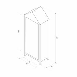 Armario Multiusos para Jardín Gardiun Candy 35x70x177 cm en Madera con Puerta Abatible, Cerrojo y Cubierta de Acero Galvanizado – Almacenamiento Exterior Resistente y Práctico