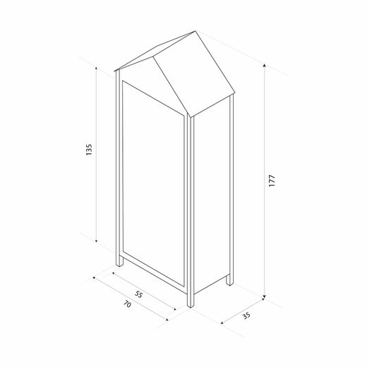 Armario Multiusos para Jardín Gardiun Candy 35x70x177 cm en Madera con Puerta Abatible, Cerrojo y Cubierta de Acero Galvanizado – Almacenamiento Exterior Resistente y Práctico