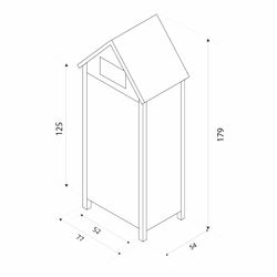 Armario Multiusos para Jardín Gardiun Kylie Gray 54x77x179 cm en Madera con Puerta Abatible y Cubierta Asfáltica – Almacenamiento Exterior Resistente y Estilo Moderno