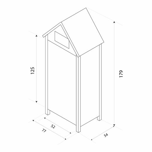 Armario Multiusos para Jardín Gardiun Kylie Gray 54x77x179 cm en Madera con Puerta Abatible y Cubierta Asfáltica – Almacenamiento Exterior Resistente y Estilo Moderno