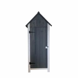 Armario Multiusos para Jardín Gardiun Kylie Gray 54x77x179 cm en Madera con Puerta Abatible y Cubierta Asfáltica – Almacenamiento Exterior Resistente y Estilo Moderno
