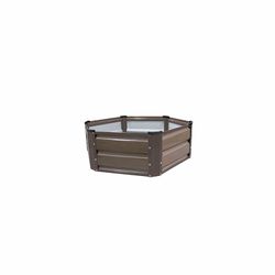Arriate de Jardín Octogonal Gardiun Grove Hex I en Acero Galvanizado 94x94x26 cm - Paneles Metálicos para Jardinera en Suelo, Color Marrón
