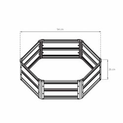 Arriate de Jardín Octogonal Gardiun Grove Hex I en Acero Galvanizado 94x94x26 cm - Paneles Metálicos para Jardinera en Suelo, Color Marrón