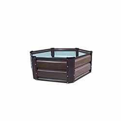 Arriate de Jardín Octogonal Gardiun Grove Hex II en Acero Galvanizado 124x124x26 cm - Paneles Metálicos para Jardinera en Suelo, Color Marrón
