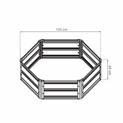 Arriate de Jardín Octogonal Gardiun Grove Hex II en Acero Galvanizado 124x124x26 cm - Paneles Metálicos para Jardinera en Suelo, Color Marrón