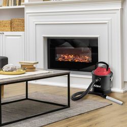 Aspirapolvere per cenere, 27 x 20 x 31 cm, in metallo e plastica nero e rosso | Collezione Graciano