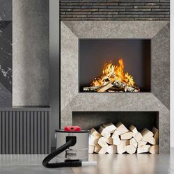 Aspirapolvere per cenere, 30 x 30 x 33,5 cm, in acciaio bianco, nero e rosso | Collezione Trajano