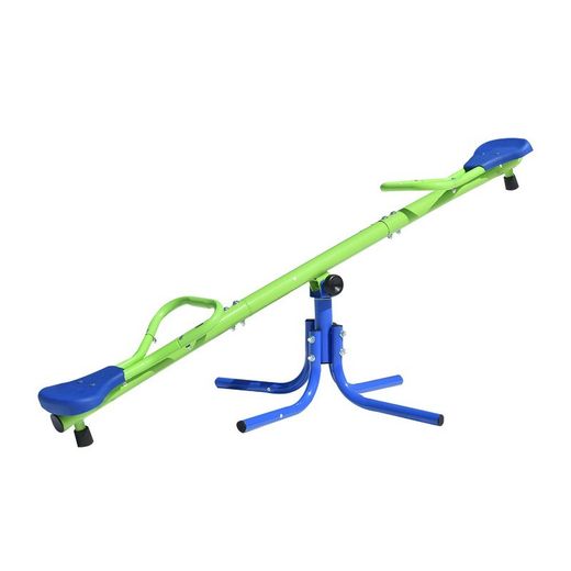 Giostra per bambini, 151 x 33 x 56 cm, in metallo e PVC blu e verde | Collezione Up & Down