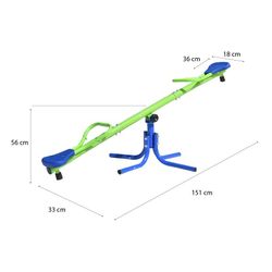 Giostra per bambini, 151 x 33 x 56 cm, in metallo e PVC blu e verde | Collezione Up & Down