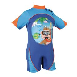 Bañador infantil de aprendizaje K2O azul, 2-3 años, con cámaras hinchables y UPF 50+