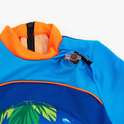 Bañador infantil de aprendizaje K2O azul, 3-4 años, con cámaras hinchables y UPF 50+
