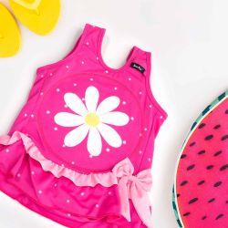Bañador infantil de aprendizaje rosa, 2-3 años, con cámaras hinchables y UPF 50+
