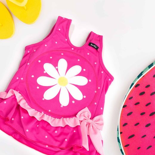Bañador infantil de aprendizaje rosa, 2-3 años, con cámaras hinchables y UPF 50+