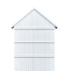 Banco Arcón Exterior Gardiun Chloe Blanco 147x76x225 cm con Marquesina y Tejado de Tela Asfáltica | Protección UV | Certificado FSC-REACH | Almacenamiento al Aire Libre Resistente