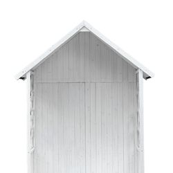 Banco Arcón Exterior Gardiun Chloe Blanco 147x76x225 cm con Marquesina y Tejado de Tela Asfáltica | Protección UV | Certificado FSC-REACH | Almacenamiento al Aire Libre Resistente