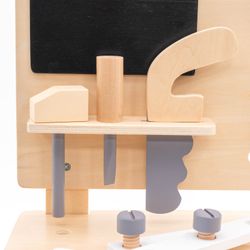 Banco de herramientas Montessori Robincool con accesorios, madera ecológica, +3 años