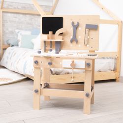 Banco de herramientas Montessori Robincool con accesorios, madera ecológica, +3 años