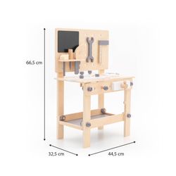 Banco de herramientas Montessori Robincool con accesorios, madera ecológica, +3 años