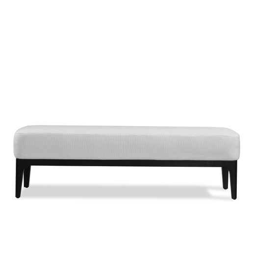 Banco de Pie de Cama Descalzador Tapizado Delft Pärumm Gris Perla 153x46x46 cm