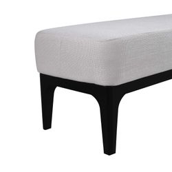 Banco de Pie de Cama Descalzador Tapizado Delft Pärumm Gris Perla 153x46x46 cm
