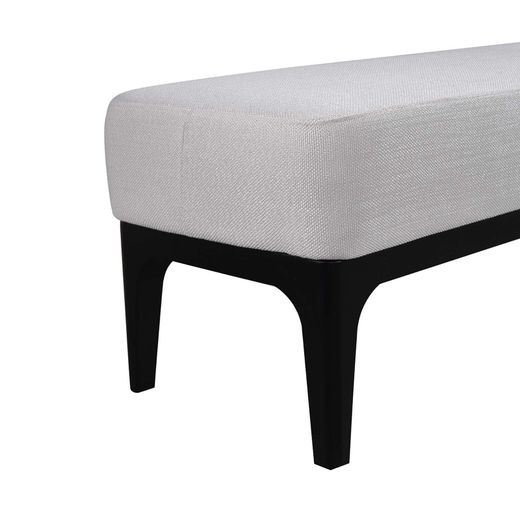 Banco de Pie de Cama Descalzador Tapizado Delft Pärumm Gris Perla 153x46x46 cm