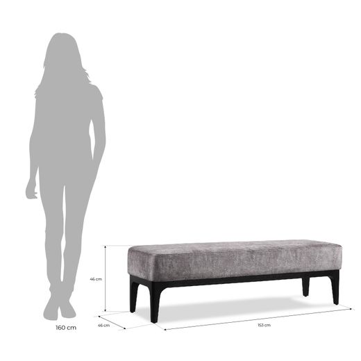 Banco de Pie de Cama Descalzador Tapizado Tromso Pärumm Marrón 153x46x46 cm