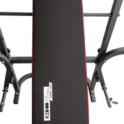 Banco fitness de entrenamiento completo, 156,5 x 140 x 114 cm, de acero, pvc y espuma en negro | Colección Serie 700