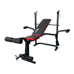 Banco fitness de entrenamiento completo, 156,5 x 140 x 114 cm, de acero, pvc y espuma en negro | Colección Serie 700