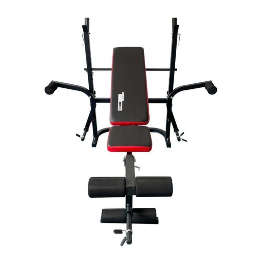 Banco fitness de entrenamiento completo, 156,5 x 140 x 114 cm, de acero, pvc y espuma en negro | Colección Serie 700