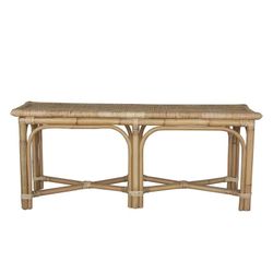 Banco da giardino, 110 x 30 x 45 cm, in rattan, canna e vimini naturale | Collezione Parma