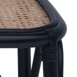 Panchina da giardino, 78 x 37 x 43 cm, in rattan nero e naturale | Collezione Parma