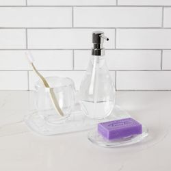 Tablett, 25 x 15 x 2 cm, aus transparentem Acryl | Kollektion Droplet