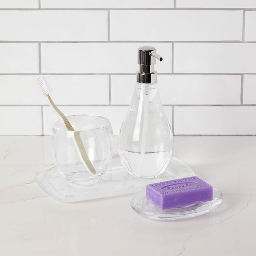 Tablett, 25 x 15 x 2 cm, aus transparentem Acryl | Kollektion Droplet