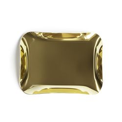 Vassoio, 30 x 23 x 4 cm, in acciaio inox dorato | Collezione Wave
