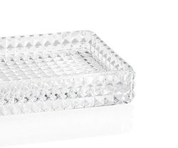 Vassoio decorativo, 27,5 x 13,5 x 3,5 cm, in vetro trasparente | Collezione Diamond